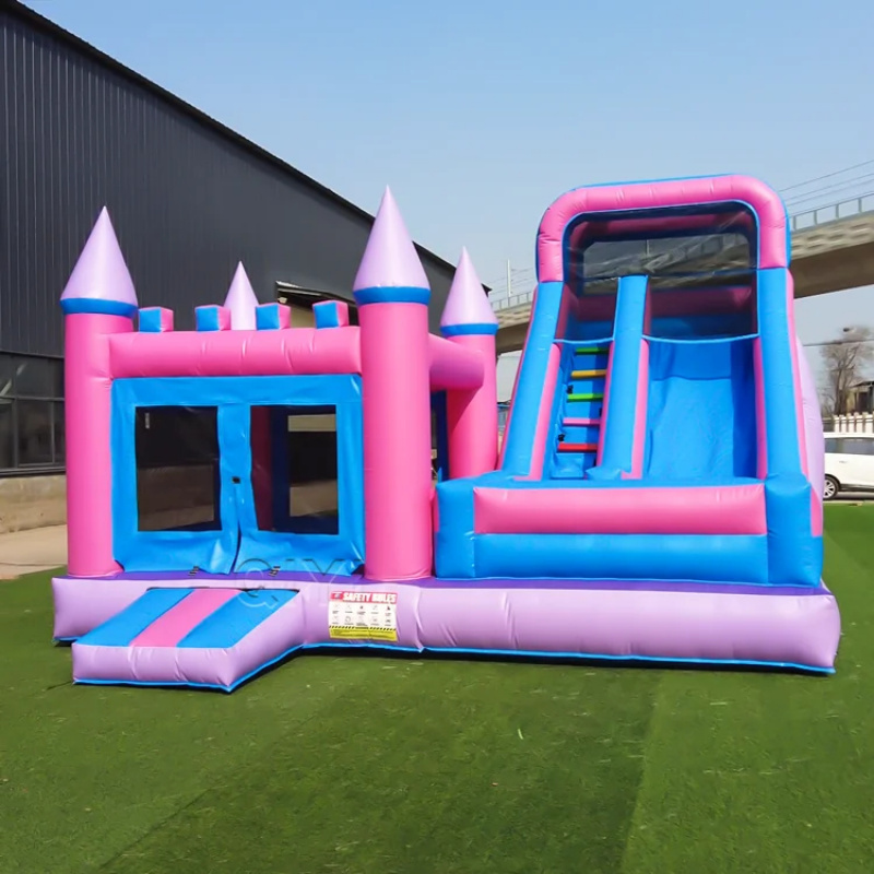 Kids Outdoor House With Slide - Kommerzielles Hüpfburg-Set: Farbenfrohe Luxus-Hüpfburg mit Rutsche