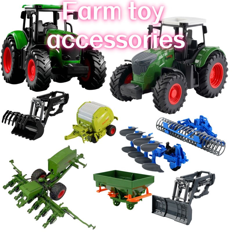 Kids Outdoor Gifts - 1:24 Trägheits-Landwirtschaftstraktor mit abnehmbarem Zubehör, Outdoor-Spielzeug