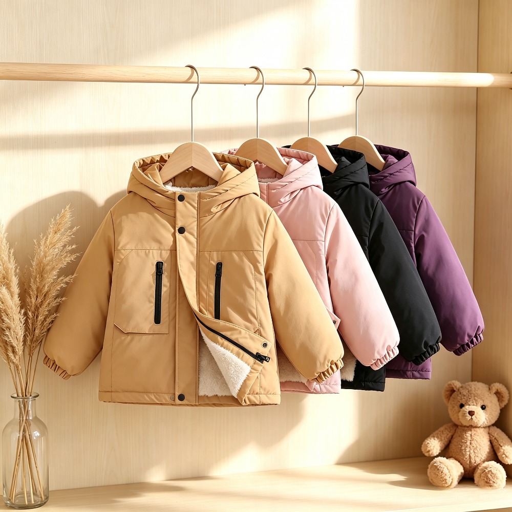 Kids Outdoor Zipline - Kinder-Winterjacke mit Kapuze, Fleecefutter, Wasserdicht, Winddicht,
