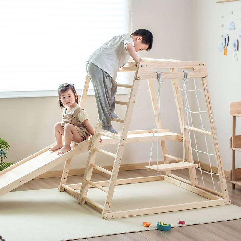 Kids Outdoor Jungle Gym With Slide - Dschungel-Klettergerüst für Kinder, Outdoor-Sensorik-Trainingsgerät, Indoor-Rutsche mit