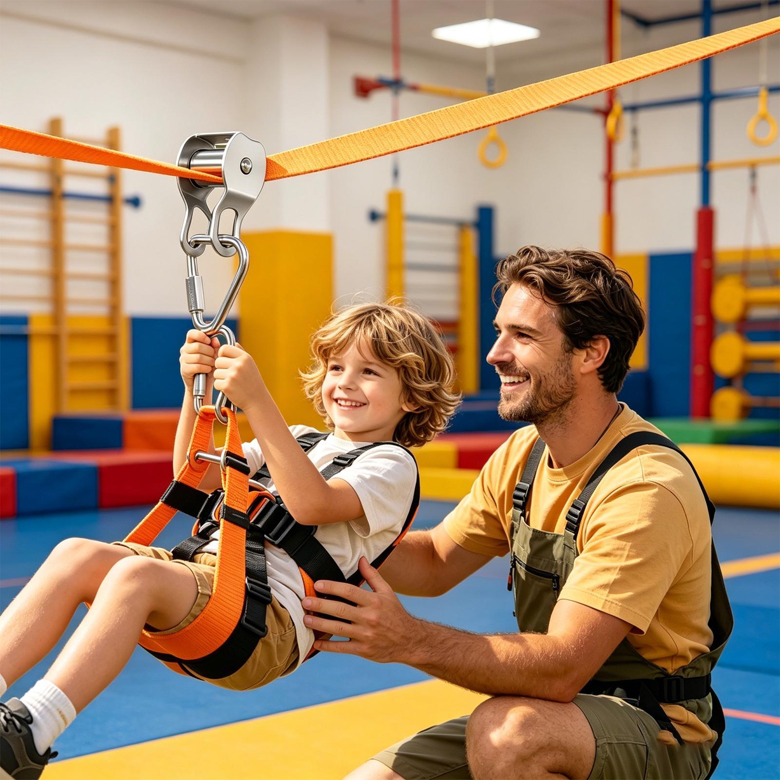 Kids Outdoor Zipline - Seilrutsche für Kinder: Balancespaß-Spielzeug, Outdoor-Spielset, Slacklines