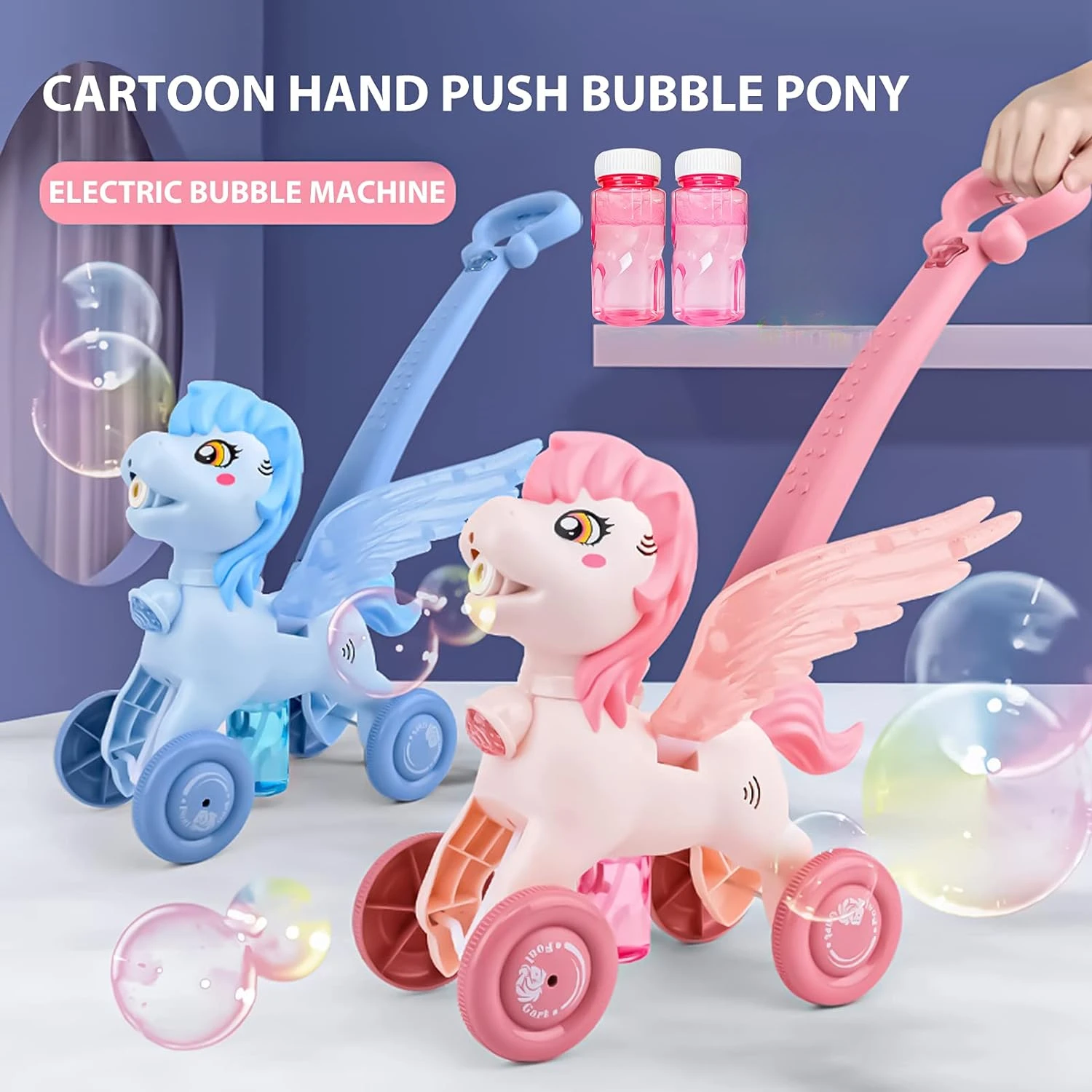 Kids Outdoor Lawn Mower - Pony Bubble Machine für Kinder automatische