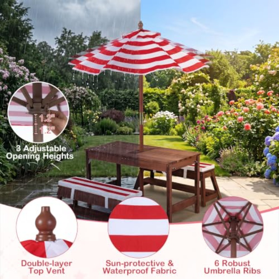 Kids Outdoor Water - Outdoor-Kinder-Picknicktisch für Terrasse und Garten, aus