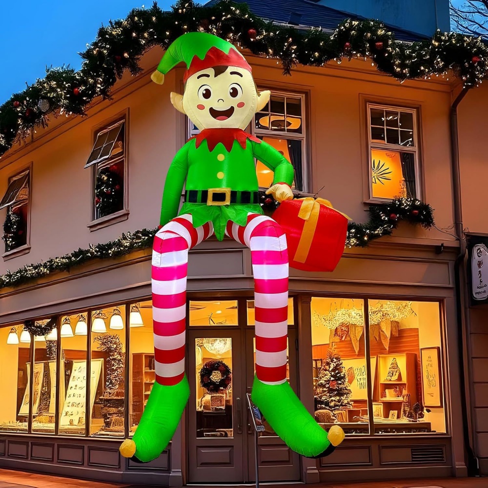 Kids Outdoor Gifts - 8FT Weihnachten Schlauchboote Sitzende Elf Dekoration