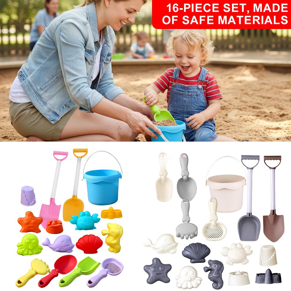 Kids Outdoor Outfit - Mini-Strandspielzeug-Set Schaufeln, Eimer & Meeresmotiv-Formen für