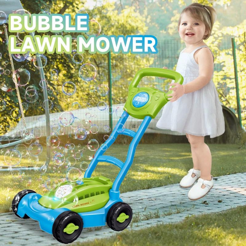 Kids Outdoor Lawn Mower - Cart Bubble Machine Rasenmäher-Spritzspielzeug für Gartenpartys