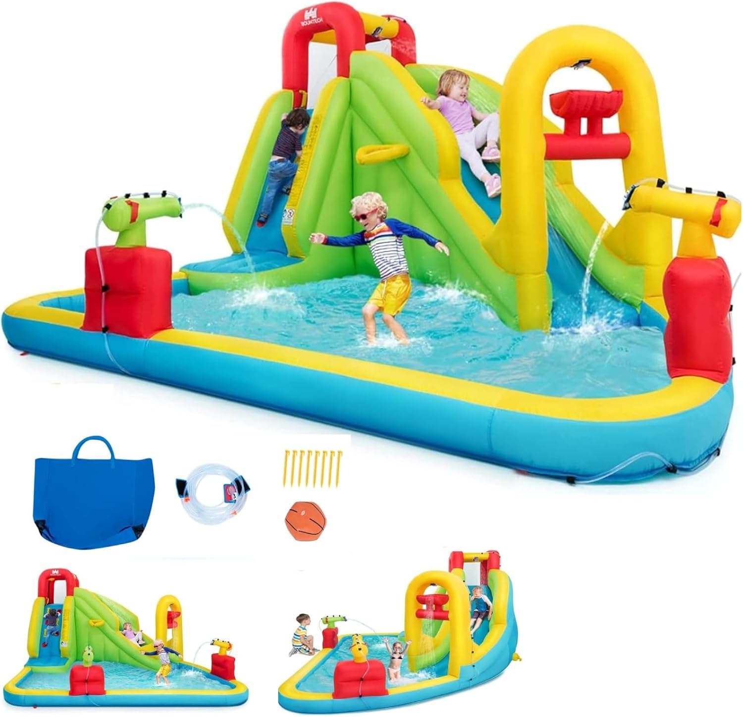 Kids Outdoor Gifts - Mega Aufblasbarer Wasserpark Hüpfburg für Kinder