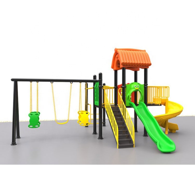 Kids Outdoor Swing Set With Slide - Großhandel Niedriger Preis Outdoor-Vergnügungsschaukel- und Rutschset