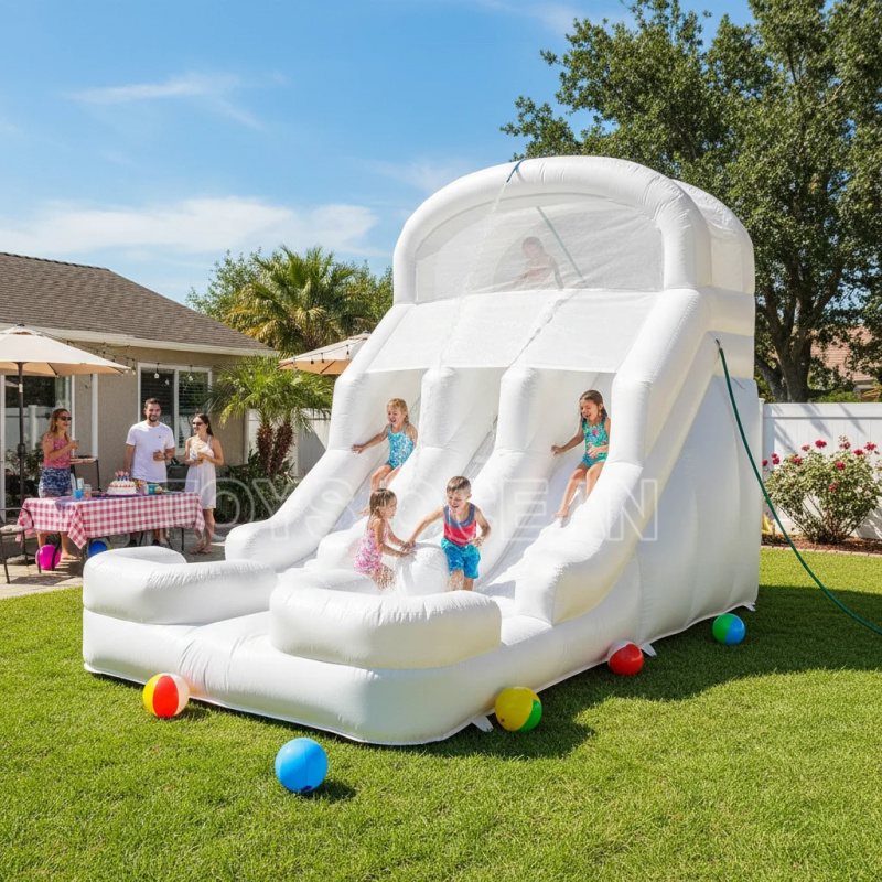 Kids Outdoor Water - Aufblasbare Wasserrutsche für Kinder, Doppelrutsche in