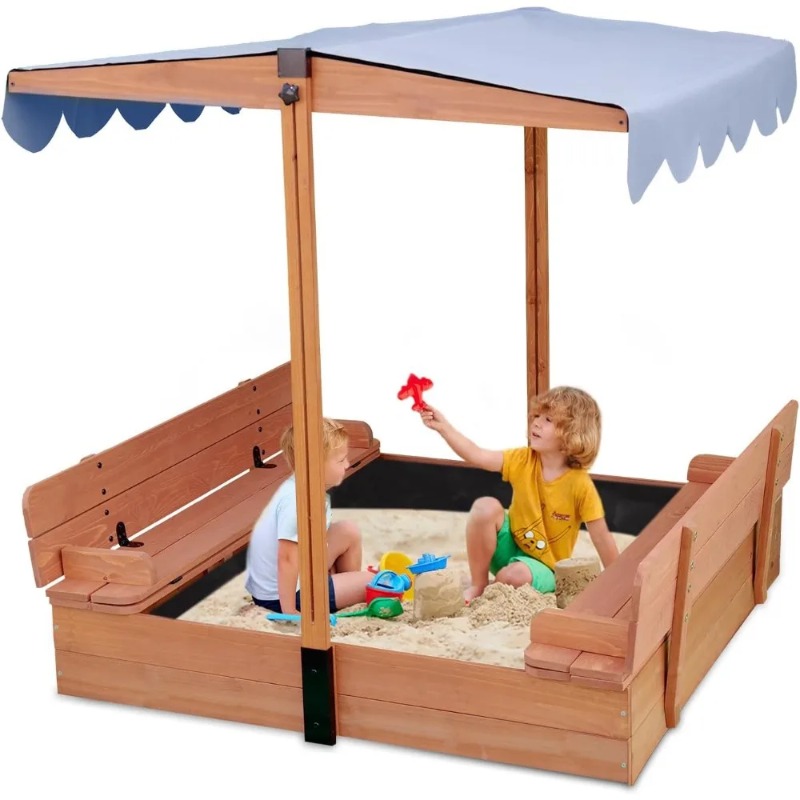 Holz-Sandkasten für Kinder mit – Kids Outdoor Bench Bewertung und Preis