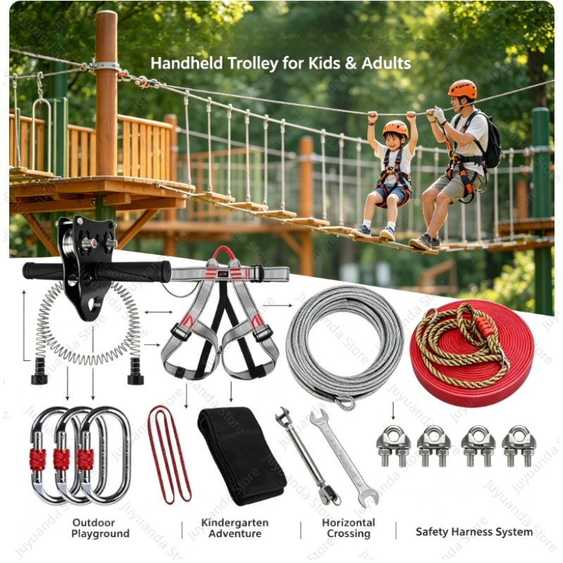 Handgehaltenes Zipline-Rollen- – Kids Outdoor Zipline Bewertung und Preis