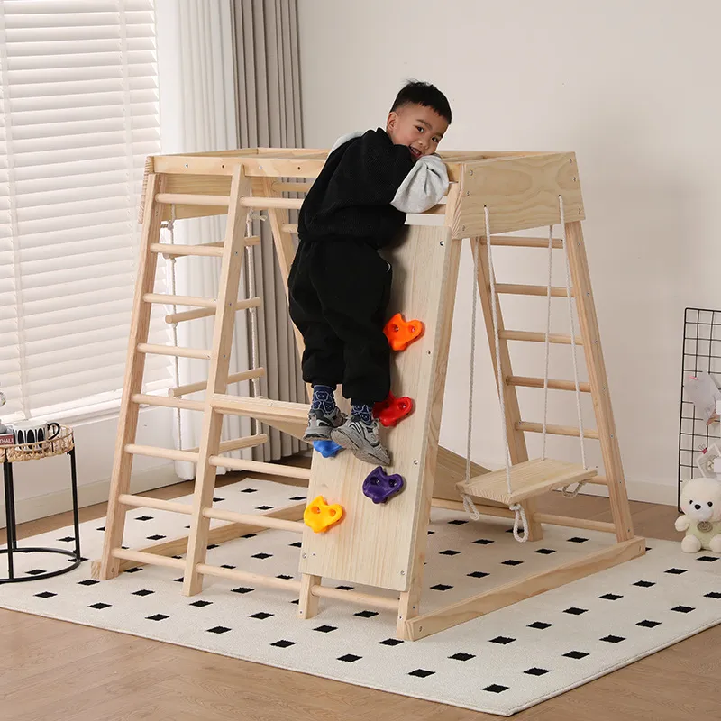 JMZ Holz-Dschungel-Klettergerü – Kids Outdoor Jungle Gym With Slide Bewertung und Preis