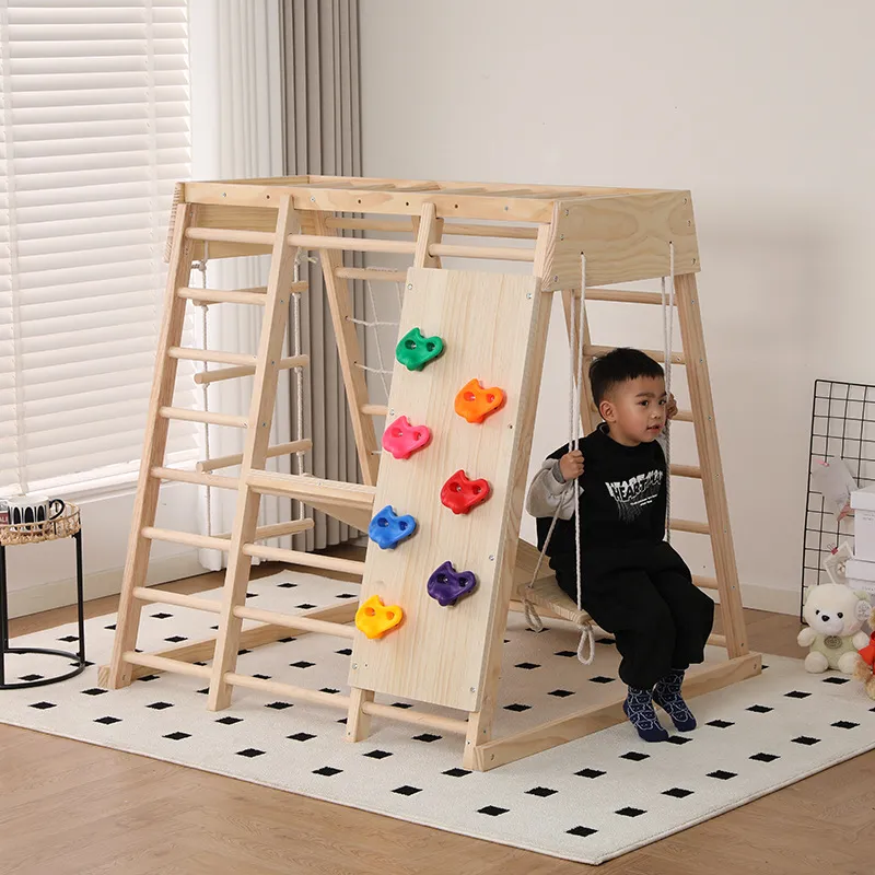 JMZ Holz-Dschungel-Klettergerü – Kids Outdoor Jungle Gym With Slide Bewertung und Preis