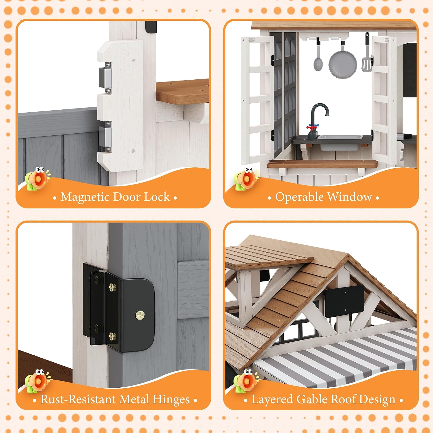 Albott Outdoor-Holzspielhaus f – Kids Outdoor Bench Bewertung und Preis