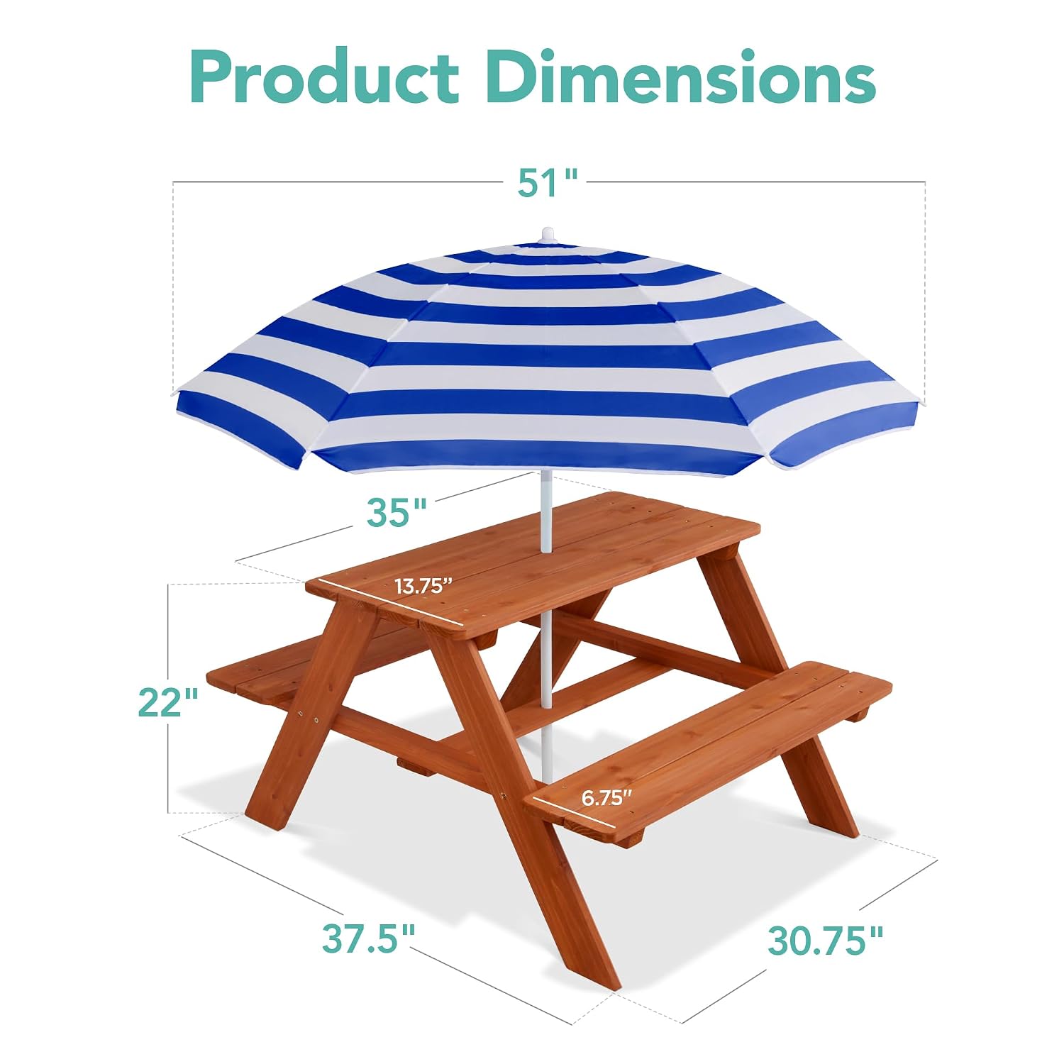 Holz-Picknicktisch für Kinder  – Kids Outdoor Bench Bewertung und Preis