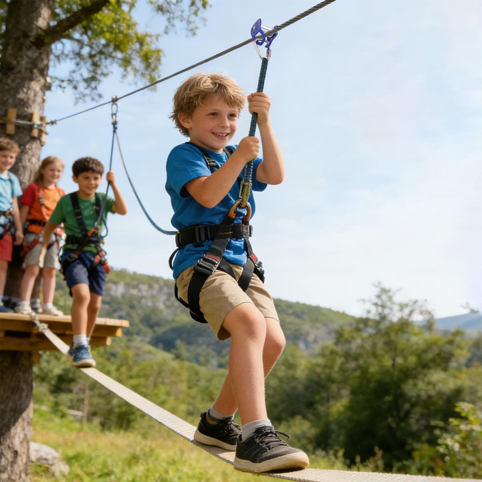 Outdoor-Seilrutsche mit Rollen – Kids Outdoor Zipline Bewertung und Preis